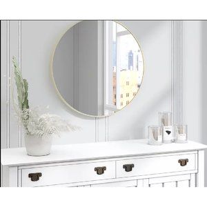 Matte Gold Wall Mirror 20 Round Mirror